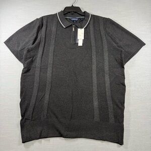 Report Collection Cashmere Touch Men's L Polo Stretch Extensible Zipper NWT Gray